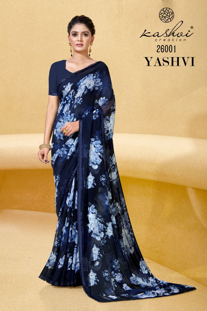 Yashvi By Kashvi 26001-26008 Georgette Sarees Catalog